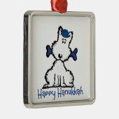 hond en bot hanukkah metalen ornament (Rechts)