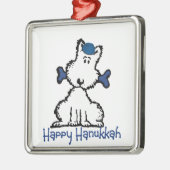 hond en bot hanukkah metalen ornament (Links)