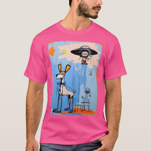 Hond en buitenaardse kat (originele versie). t-shirt