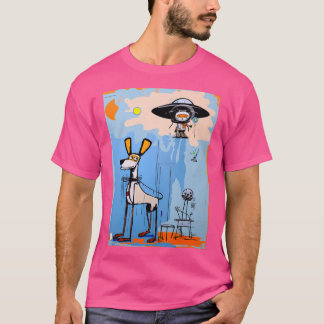 Hond en buitenaardse kat (originele versie). t-shirt