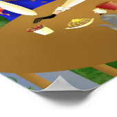 Hond en Dame in Café bij zonsondergang "Forever Lo Poster (Hoek)