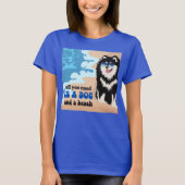 HOND EN EEN STRAND Finse Lapphund shirten alle sti T-shirt (Voorkant)