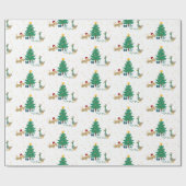 Hond en Eend met Kerstboom Cadeaupapier (Vlak)