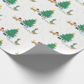 Hond en Eend met Kerstboom Cadeaupapier (Hoek)