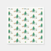 Hond en eend met vakantieboom servet (Voorkant)