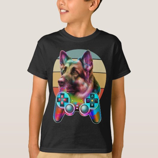 hond- en gamerconsole t-shirt (Voorkant)