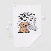 Hond en geest drink wijn. Klassiek T-shirt Golfhanddoek (Insitu)