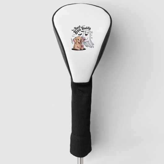 Hond en geest drink wijn. Klassiek T-shirt Golfheadcover (Voorkant)