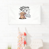 Hond en geest drink wijn. Klassiek T-shirt Spandoek (Insitu)