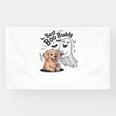 Hond en geest drink wijn. Klassiek T-shirt Spandoek (Horizontaal)