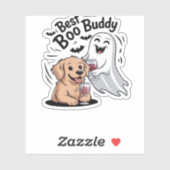 Hond en geest drink wijn. Klassiek T-shirt Sticker (Vel)