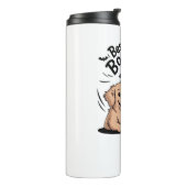 Hond en geest drink wijn. Klassiek T-shirt Thermosbeker (Gedraaid links)