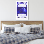 Hond en grammofoon canvas afdruk (Insitu (Slaapkamer))