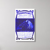Hond en grammofoon canvas afdruk (Voorkant)