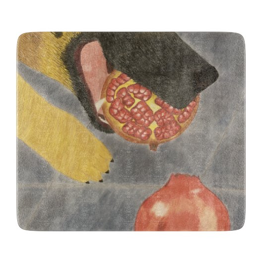 Hond en granaatappel snijplank (Voorkant)