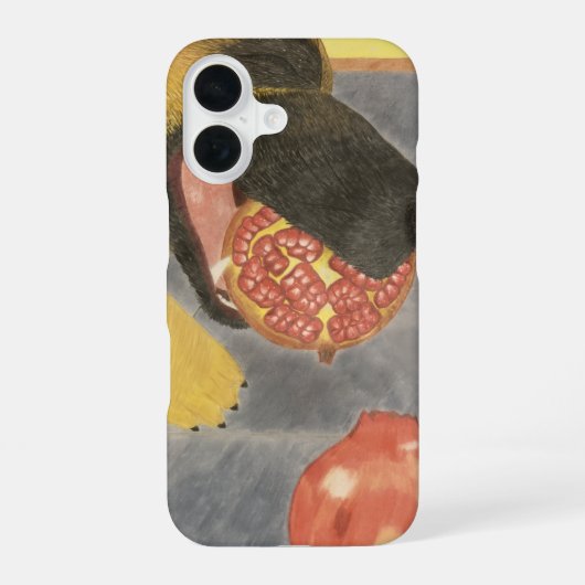 Hond en granaatappel telefoonhoesje iPhone 16 hoesje (Achterkant)