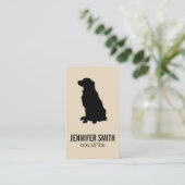 Hond en Hond Prints | (beige zwart) Visitekaartje (Staand voorkant)