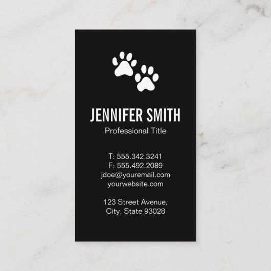 Hond en Hond Prints | (beige zwart) Visitekaartje (Achterkant)