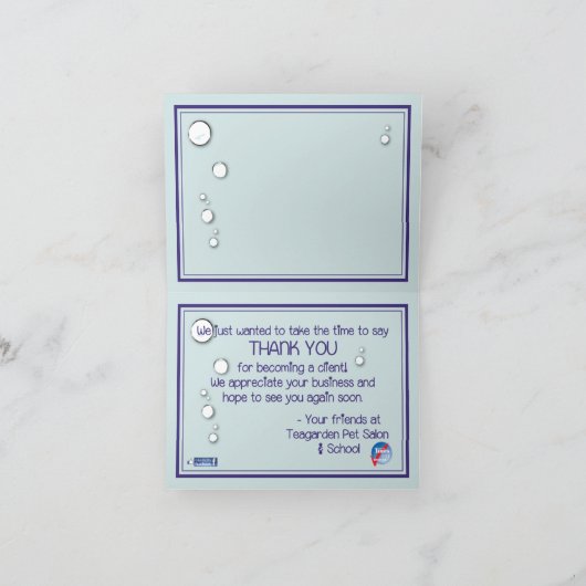 Hond en huisdier Groomer Welkom - Doggie Bubble Ba Kaart (Binnen)