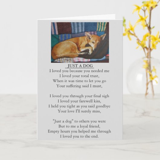 Hond en huisdier sympathie originele gedichtenkaar kaart (Gele Bloem)
