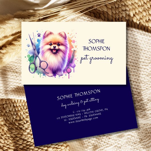 Hond en huisdieren grooming visitekaartje