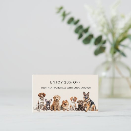 Hond en huisdieren Hond lopen Kortingskaartje (Staand voorkant)