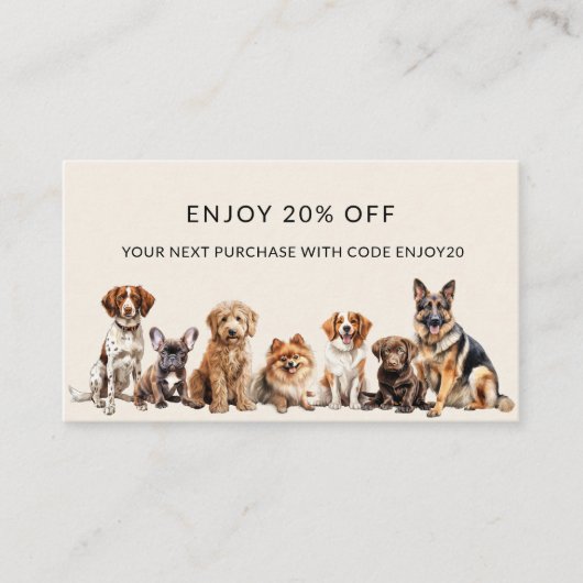 Hond en huisdieren Hond lopen Kortingskaartje (Voorkant)