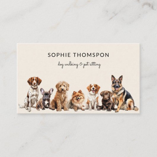 Hond en huisdieren Hond lopen Visitekaartje (Voorkant)