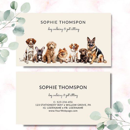 Hond en huisdieren Hond lopen Visitekaartje