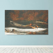 Hond en Hunter, 1892 (olie op canvas) Canvas Afdruk (Insitu (Houten vloer))
