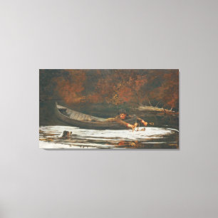 Hond en Hunter, 1892 (olie op canvas) Canvas Afdruk