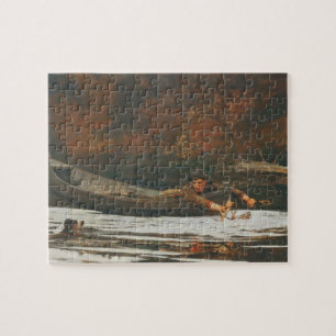 Hond en Hunter, 1892 (olie op canvas) Legpuzzel