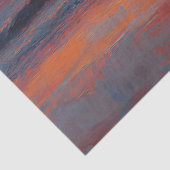 Hond en jongen kijken naar zonsondergang op het st tissuepapier (Detail)