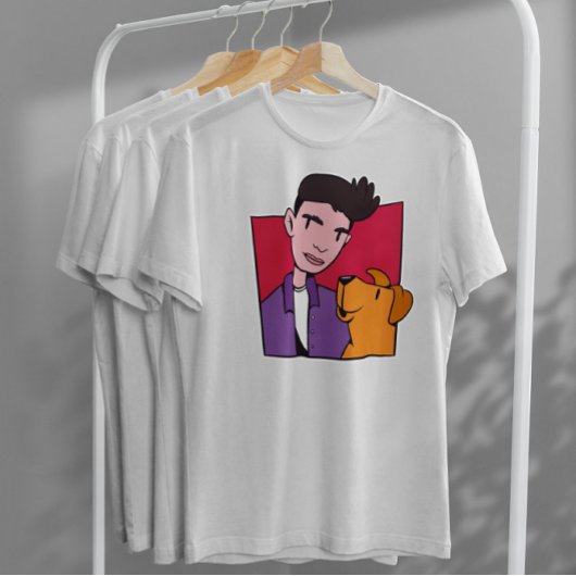 Hond en jongen t-shirt