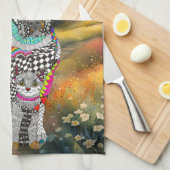 Hond en Kat Adopteren Niet Winkelen Keuken Handdoe Theedoek (Quarter Fold)