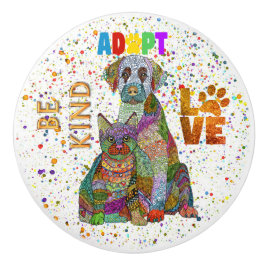 Hond en Kat Adoptie en Rescue Be Kind Liefde Keramische Knop