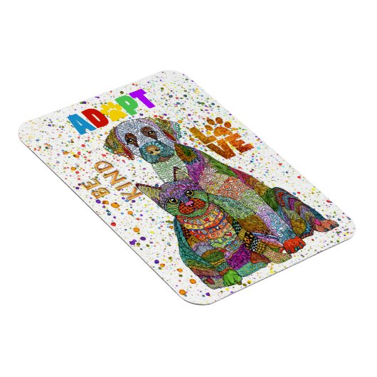 Hond en Kat Adoptie en Rescue Be Kind Liefde Magneet (Rechterzijde)