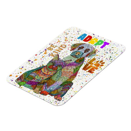 Hond en Kat Adoptie en Rescue Be Kind Liefde Magneet (Linkerzijde)