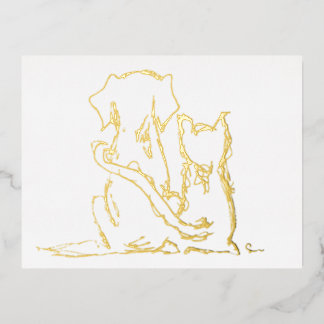 Hond en kat beste vrienden folie feestdagen briefkaart