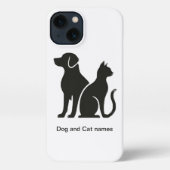 Hond en Kat boho ontwerp iPhone Hoesje (Achterkant)