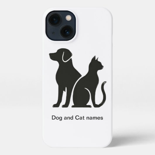 Hond en Kat boho ontwerp iPhone Hoesje (Achterkant)