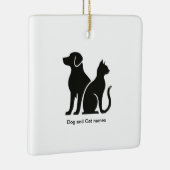 Hond en Kat boho ontwerp Keramisch Ornament (Rechts)