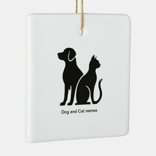 Hond en Kat boho ontwerp Keramisch Ornament (Rechts)