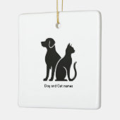 Hond en Kat boho ontwerp Keramisch Ornament (Links)