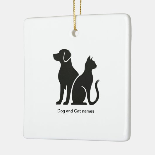 Hond en Kat boho ontwerp Keramisch Ornament (Links)