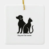 Hond en Kat boho ontwerp Keramisch Ornament (Voorkant)