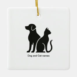 Hond en Kat boho ontwerp Keramisch Ornament