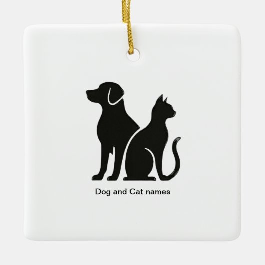 Hond en Kat boho ontwerp Keramisch Ornament (Voorkant)