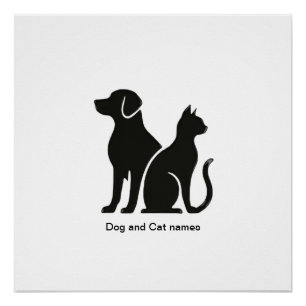 Hond en Kat boho ontwerp Perfect Poster