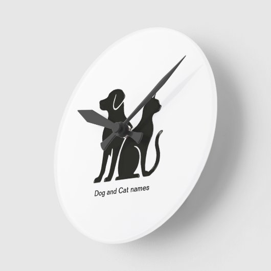 Hond en Kat boho ontwerp Ronde Klok (Hoek)
